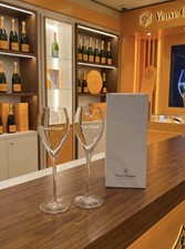 Veuve Clicquot Crystal Champagne Glass Flutes X 2  Boxed