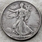 1934 D Walking Liberty Half Dollar XF Extra Fine : Low Mintage 2.3M - 90% Silver