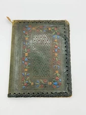 Antique Embossed Leather Bible/Book Cover Hand Tooled Made In Italy