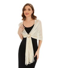 Sparkling Metallic Shawls  Wraps with Buckle for Weddings  Parties