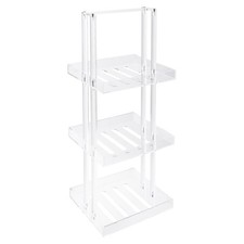 Acrylic Standing Shower Shelf 3 Tier Shower Organizer Stand, Corner Shower Caddy