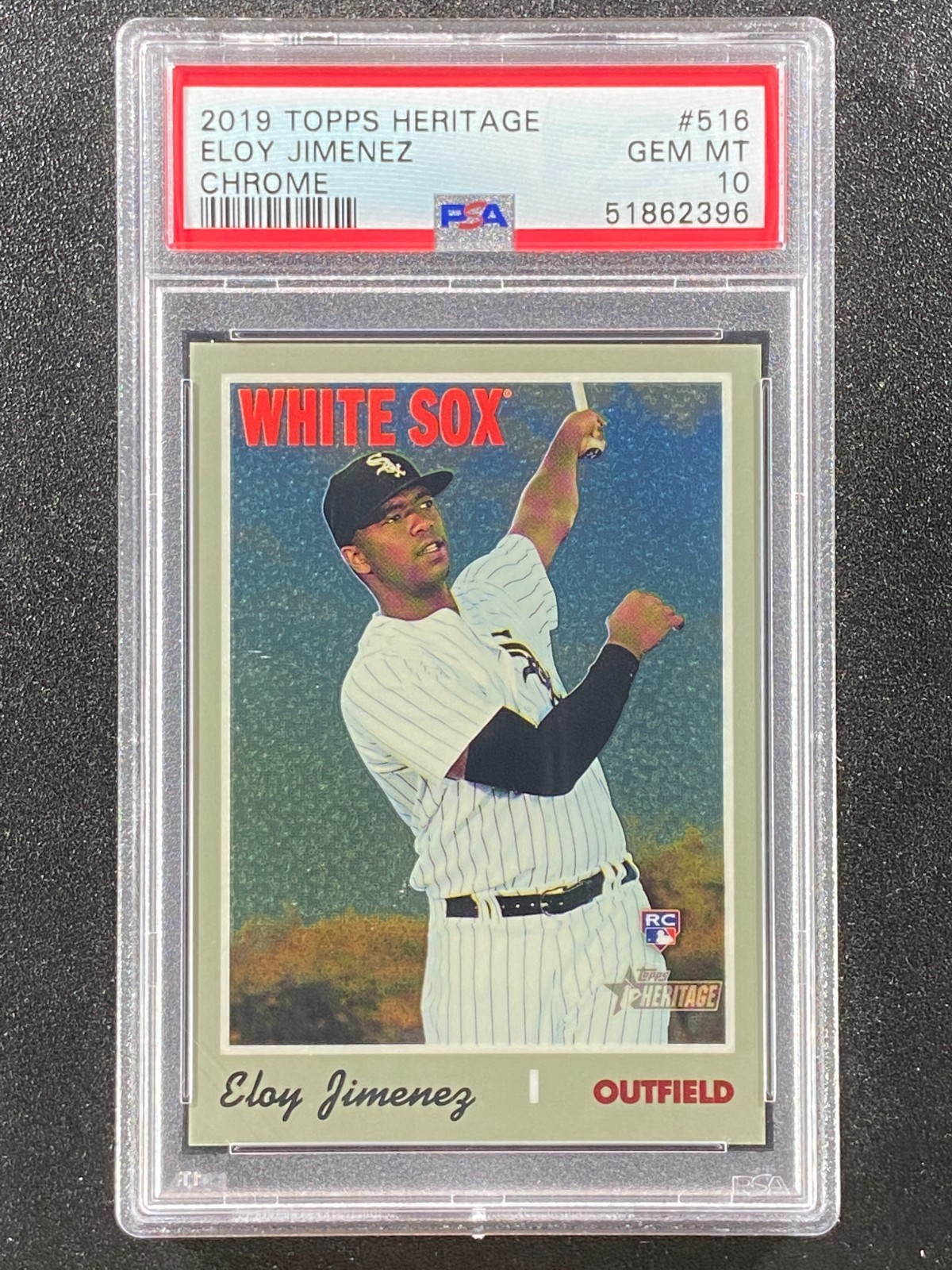2019 Topps Heritage Chrome  #516  Eloy Jimenez  /999  RC  PSA 10