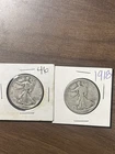 1918 & 1946 Walking Liberty Half Dollars – 90% Silver – 2 Coin Lot