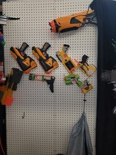 Lot Of 8 Nerf Guns, Bag Of Ammo, And Accessories Pre-owned