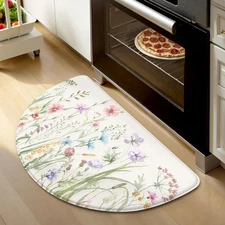 Best KIMODE Anti Fatigue Mat for Kitchen Floor 18"x28" Half Circle Memory Foam