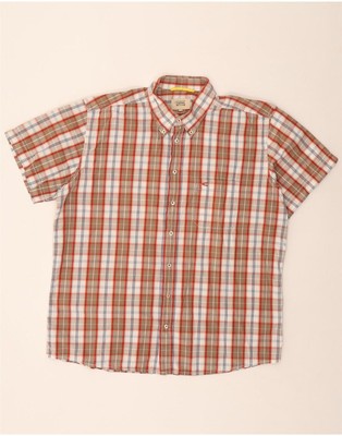 CAMEL ACTIVE Mens Short Sleeve Shirt XL Red Check Cotton CB11