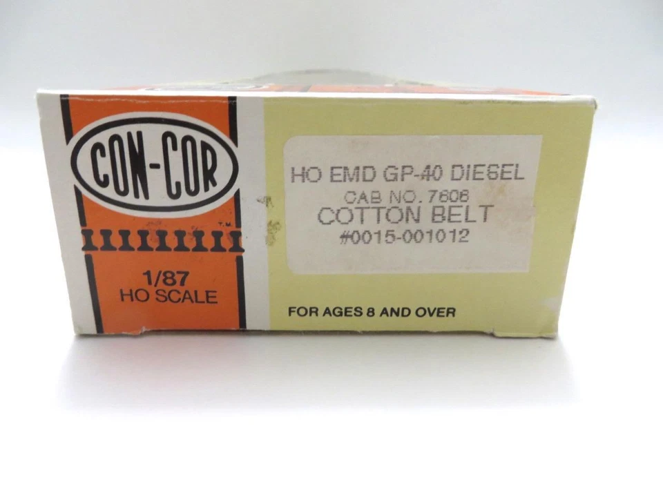 HO Gauge Con-Cor Cotton Belt GP40 Powered Diesel Cab 7606 New Old Stock Low Ship - Image 3 of 4