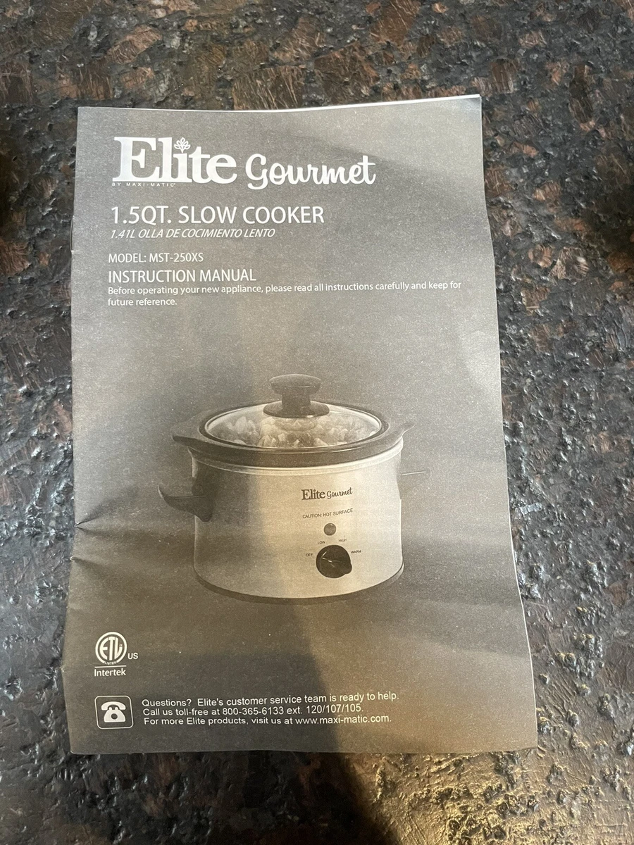 Elite Cuisine 1.5-Quart Mini Slow Cooker in Stanless Steel