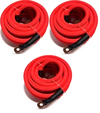 BIG 3 Upgraded RED 1/0 AWG Gauge Copper Snakeskin Cable Alternator Wire