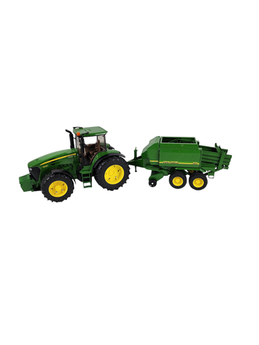 Bruder John Deere Tractor Farming Vehicle Green 7930 & 690 Big Bale Press - Picture 20 of 23