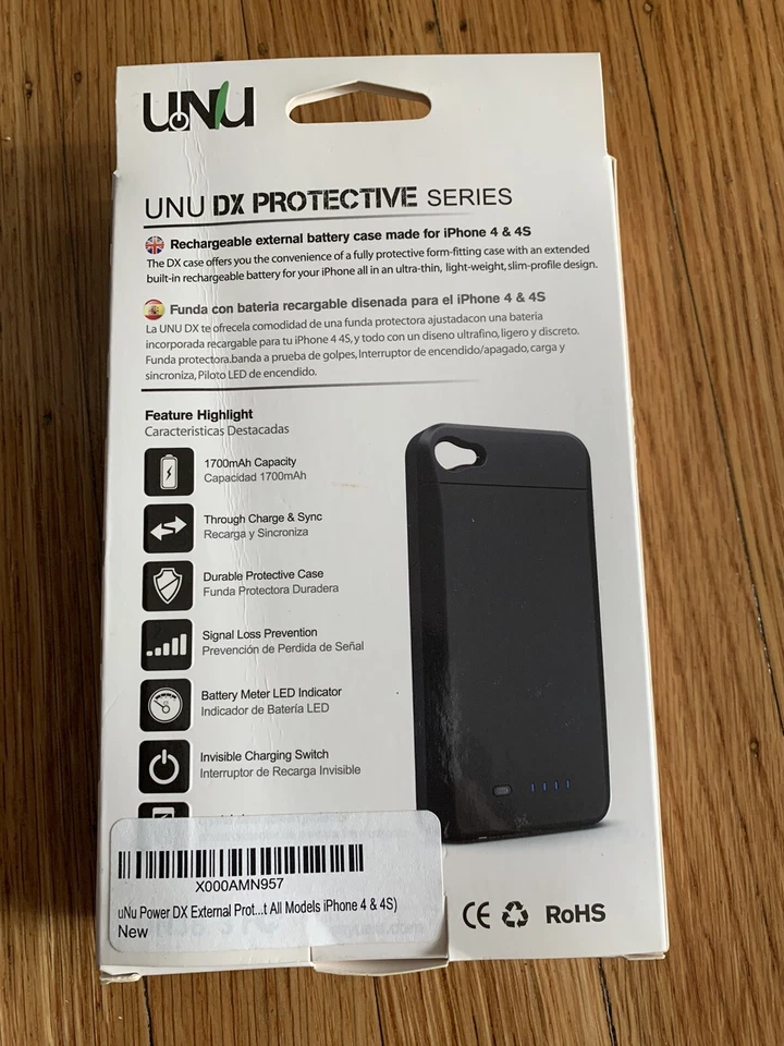 Funda Batería Serie Protectora UNU DX para iPhone 4/4s 1700mAh Foto 2 de 2