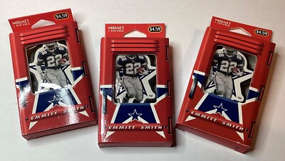 NOS LOT OF 3 1997 CROWN PRO 3-D EMMITT SMITH DALLAS COWBOYS MAGNETS NO. 1702