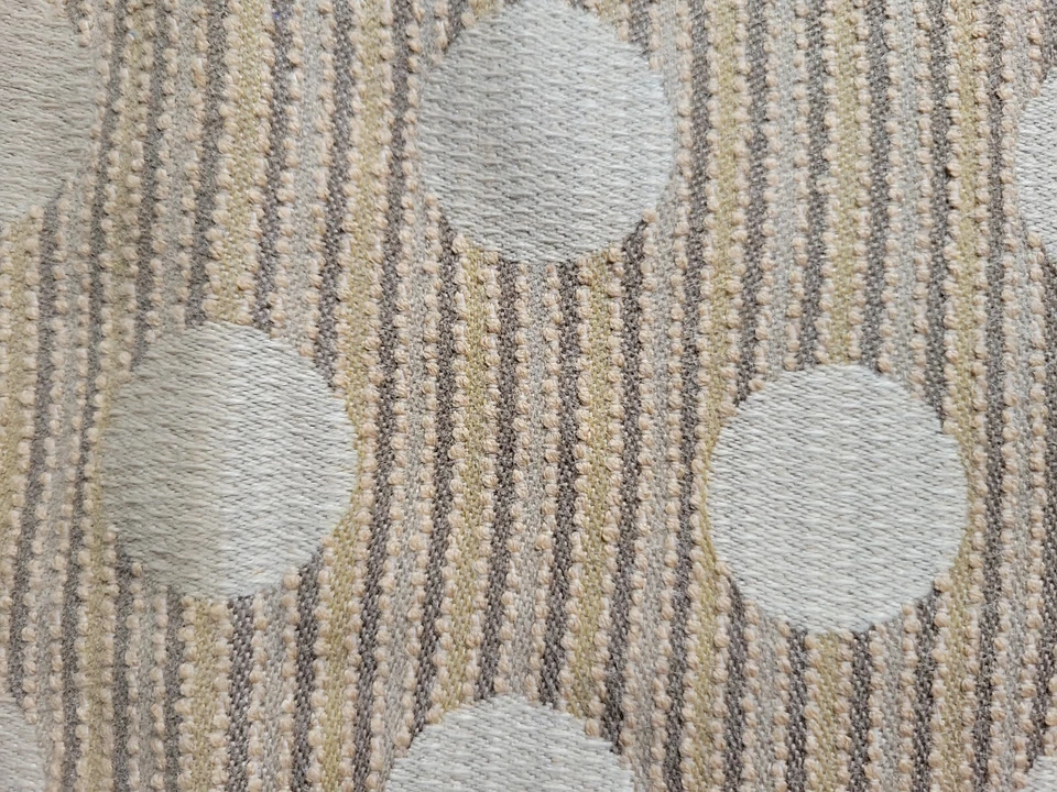 Tela de tapicería a rayas a lunares marrón beige 1 pieza 56" ancho x 41" l nueva Foto 3 de 4