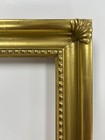 Gold Picture Frame w/ Beaded And Corner Detail. Includes Mat W/ Inner ...