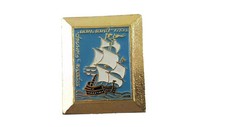 Vintage Galleon Ship Nautical Pin Brooch H8