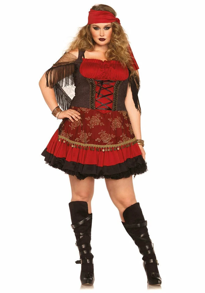 Zigeunerin Kostüm Damen Plus Size Gypsy Marktfrau Damenkostüm Karneval Fasching - Bild 1 von 1