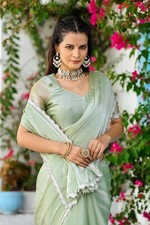 Designer Bollywood Indian Wedding Wear Silk Sari For Women