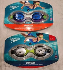 Speedo Lot of 2 Kids Swim Goggles Ages 3-8 - Anti-fog, Latex Free, Speed Fit