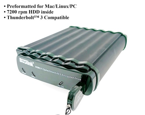 USB-C eSATA FIPS 140-2 Level 2 HIPAA 256 Bit AES Hardware verschlüsseltes Laufwerk 4 TB - Bild 1 von 4