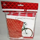 GIANT BICYCLE SACK- Red & White Plaid - 80" x 40" x 20" w/ Cord By Paper Images