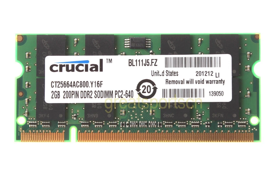 8GB 4X 2GB Crucial 2 GB PC2-6400 DDR2 800mhz 2RX8 CL6 Sodimm RAM Notebook Memory - Image 3 of 4