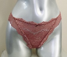 Victorias Secret Dream Angels Corded Lace Thong Panty Vintage Rose S Nwt
