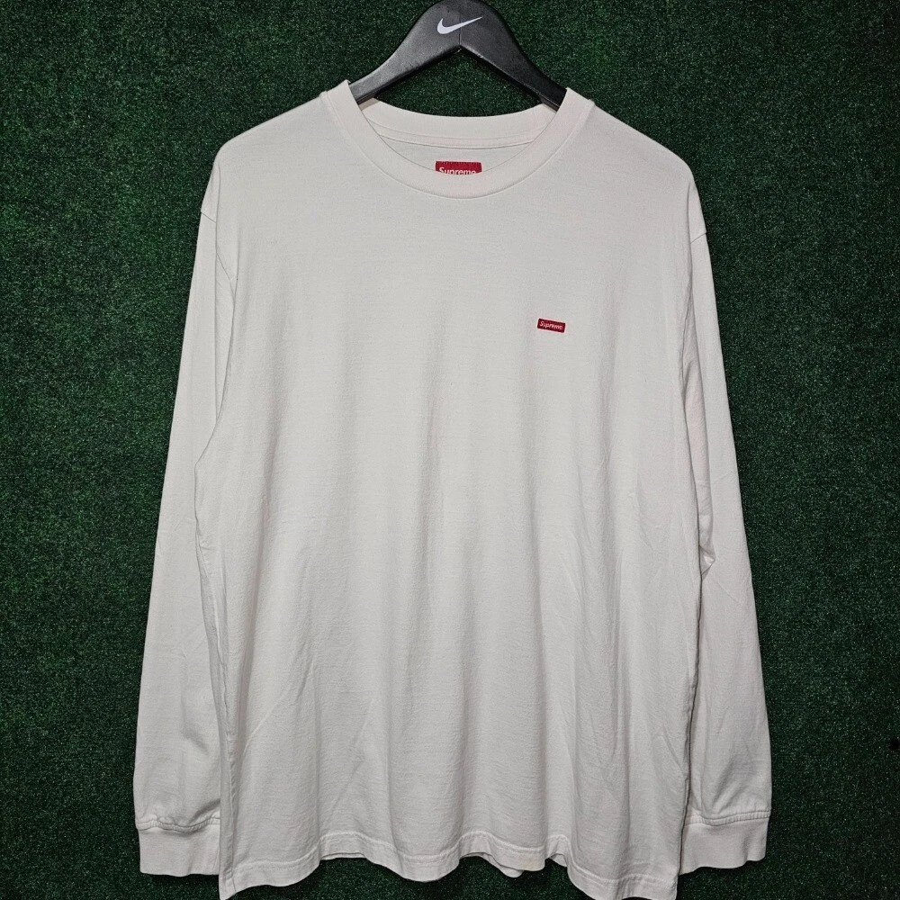 Supreme T shirt manches longues boîte logo blanc coton tee hypebeast