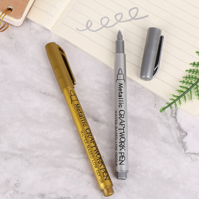 DIY Waterproof Permanent Paint Marker Pens Gold And Silver For Drawing C FT DIY Waterproof Permanent Paint Marker Pens Gold And Silver For Drawing C FT