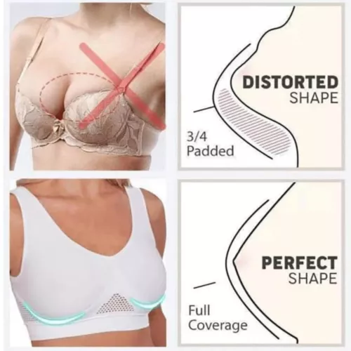 Womens Breathable Cool Liftup Bra Large Size Comfortable Mesh Sports Yoga Bra * - Bild 6 von 20