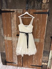 Dress Ivory Women's Size 14 Embroidered Flowers Lined Handmade