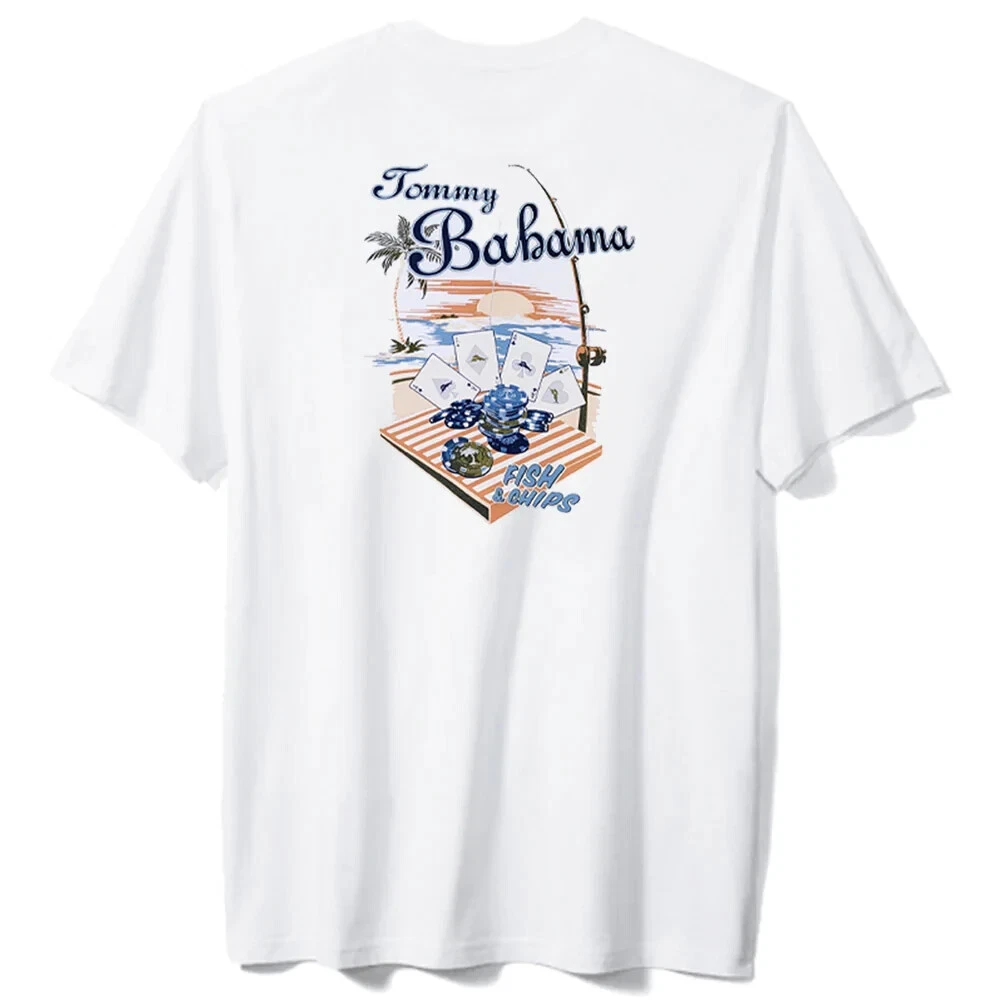 Tommy Bahama ST226247 Fish And Chips T Shirt White S