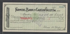1928 FARMERS BANK OF CARSON VALLEY INC CERTIFICATE OF DEPOSIT MINDEN NEV NEVADA