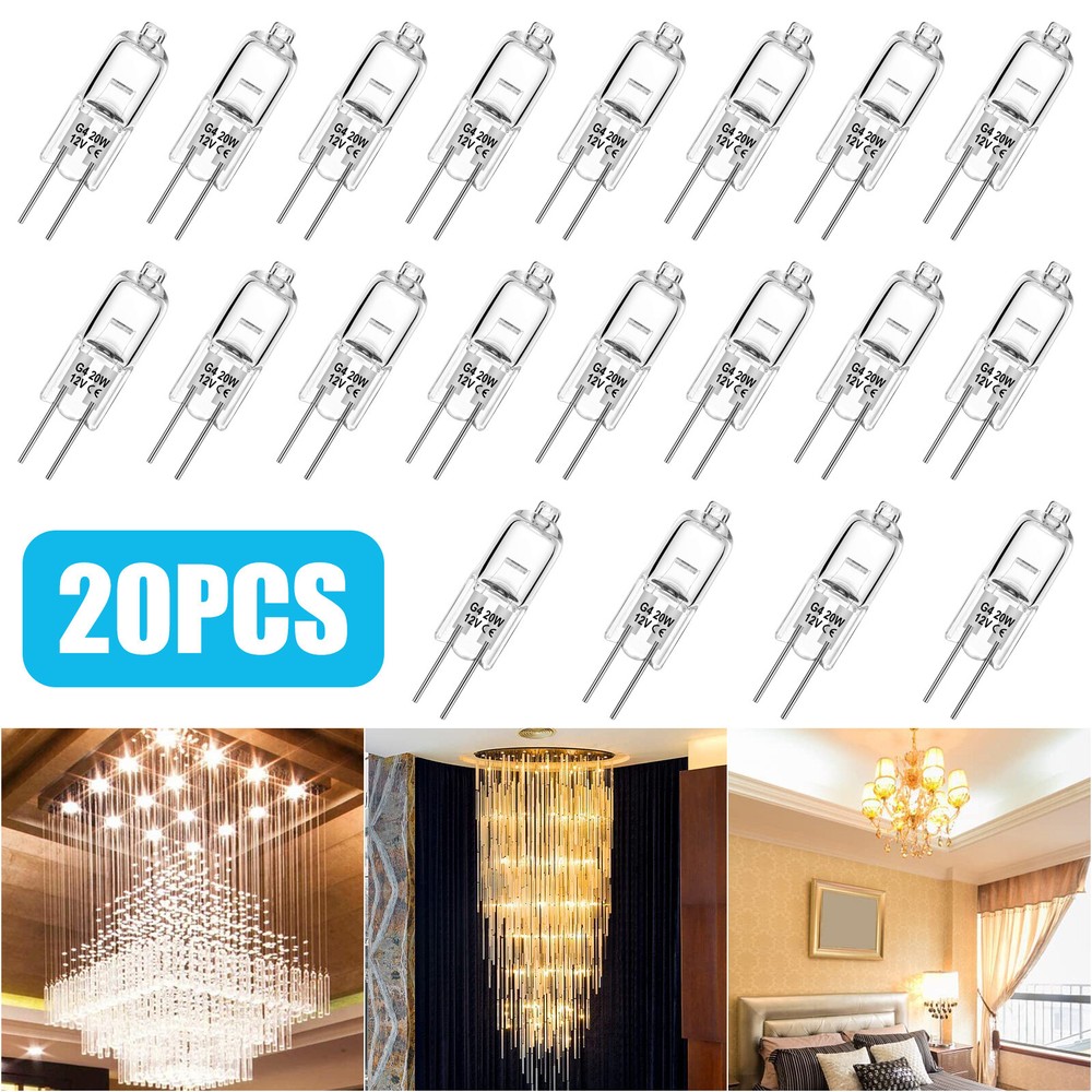 20 Pack Watt T3 G4 Base 12 Volt 2500 Hours Light Bulb 20W 120V Landscape