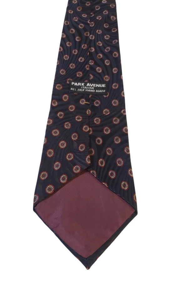 Laço Park Avenue masculino italiano luxo marinho floral seda terno empresarial igreja - Imagem 4 de 4
