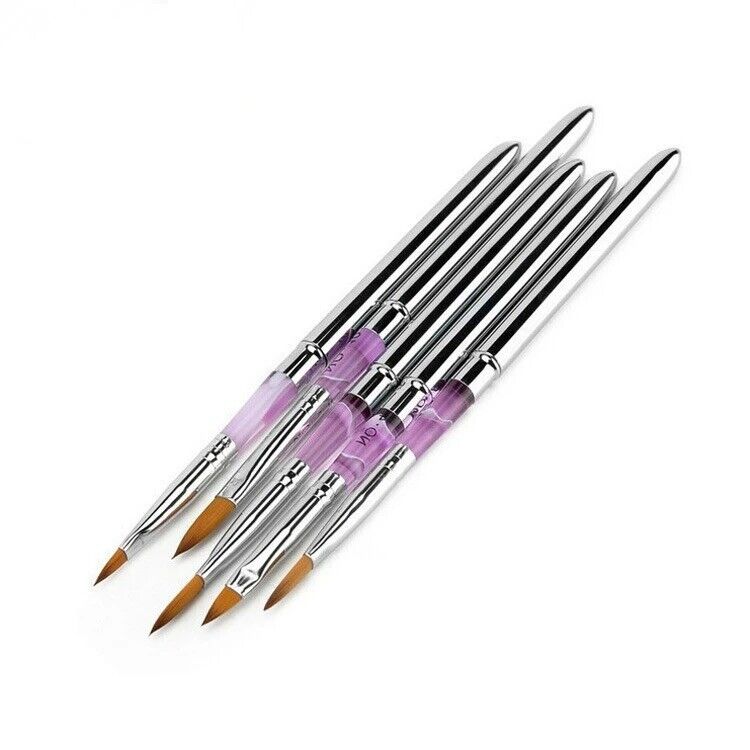 Pink Pinselset 2 Pinsel Set Gelägel Nailart UV-Gel Acryl Maniküre Nail Brush