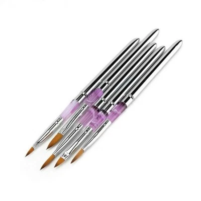 Pink Pinselset 2 Pinsel Set Gelägel Nailart UV-Gel & Acryl Maniküre Nail Brush - Bild 1 von 4