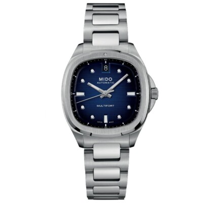New Mido Multifort TV 35mm Blue Dial Steel Unisex Watch M0493071104100