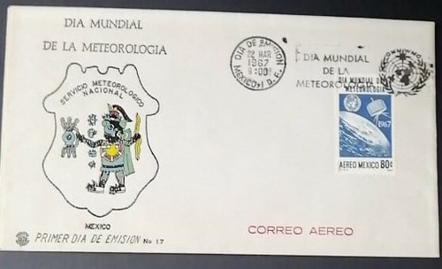 O) 1967 MEXIKO,METEOROLOGIE,TIALOC GOTT DES REGENS - AZTEKENKULTUR - TIROS S - Bild 1 von 1