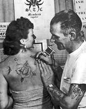 Vintage Tattoo Image 14 x 11" Photo Print