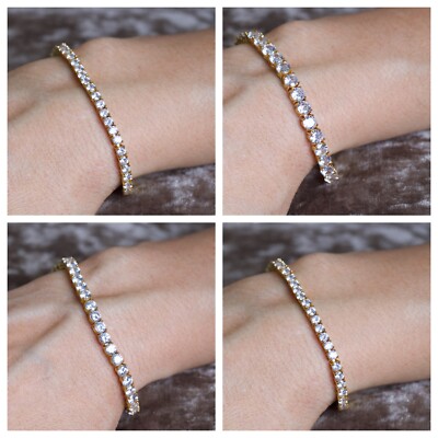 Tennisarmbänder 18k gelb vergoldet in 3 mm 4 mm und 5 mm 5A kubischem Zirkonia