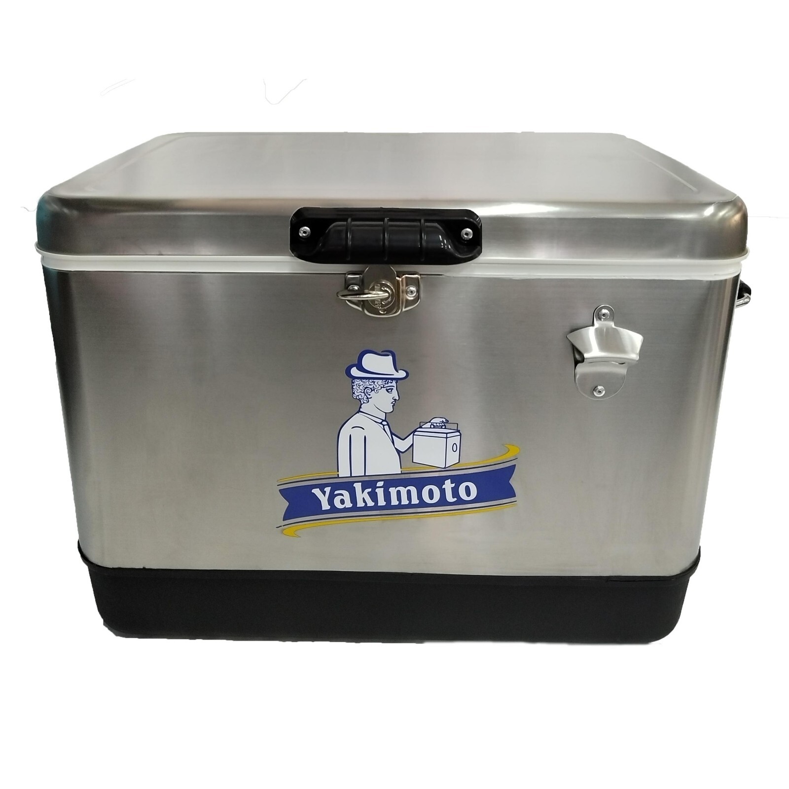 Yakimoto Ice Chest,Silver Cooler,with Bottle Opener,51L 54Qt,for Camping,RV, BBQ