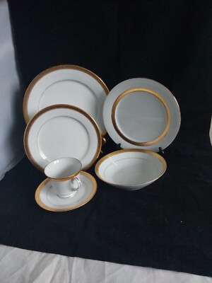 NORITAKE CONTEMPORARY FINE CHINA SIGNATURE GOLD PIECE PLACE SETTING FOR 