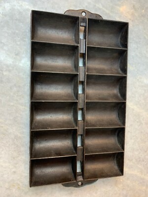 Antique FINELY CAST/Thin Griswald/Griswold/Erie Corn Muffin Pan/Tin Cast Iron