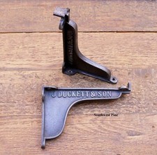  Pair Of Industrial Warehouse J Duckett Style Cast Iron Shelf Brackets 6" Deep