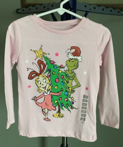 Dr. Seuss Girls Grinch Long Sleeve Shirt 2T