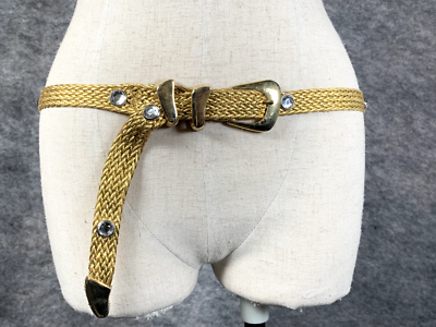 Vintage Statement Belt Womens Gold Tone Braided Metallic  display picture 2