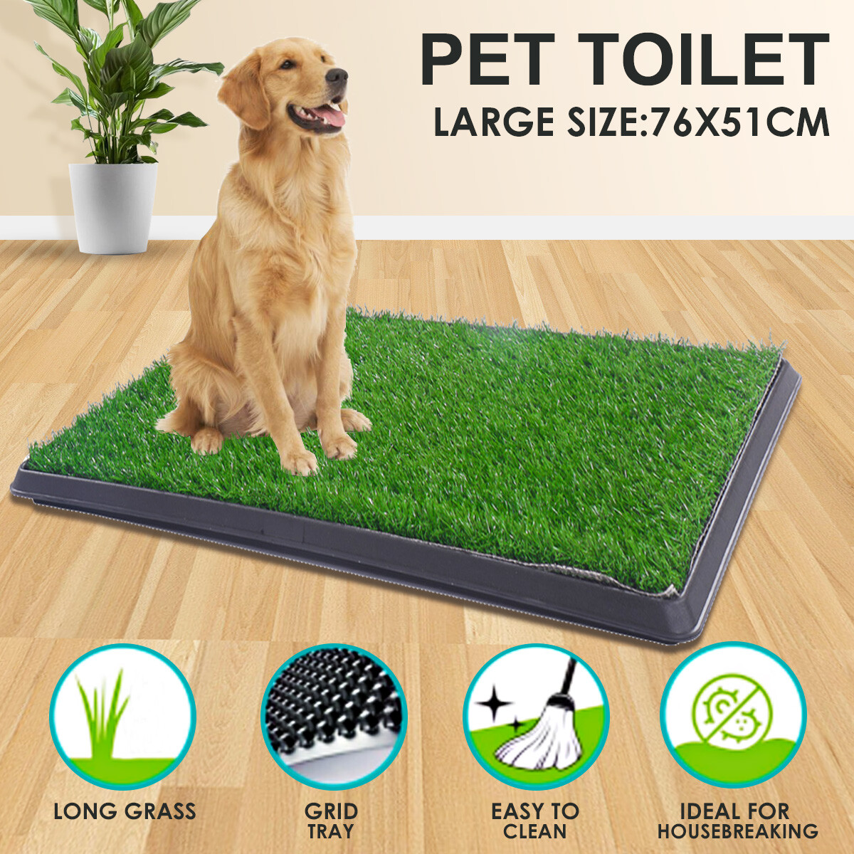 2 Size Pet Potty Trainer Grass Mat Dog Puppy Training Pee Patch