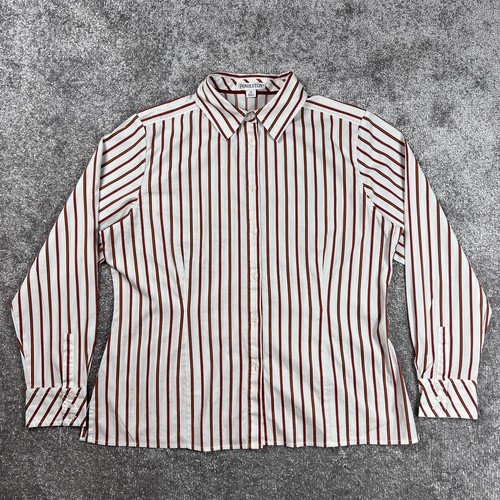 Blusa frontal con botones para mujer Pendleton 16 rayas manga larga elástica - Imagen 2 de 12