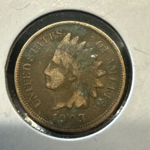 1903 P - Indian Head Penny - G / VG Partial Liberty US Mint Coin
