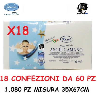 ROIAL 60PC DRY PAPER DISPOSABLE TOWELS HAIRDRESSER BEAUTICIAN SPA